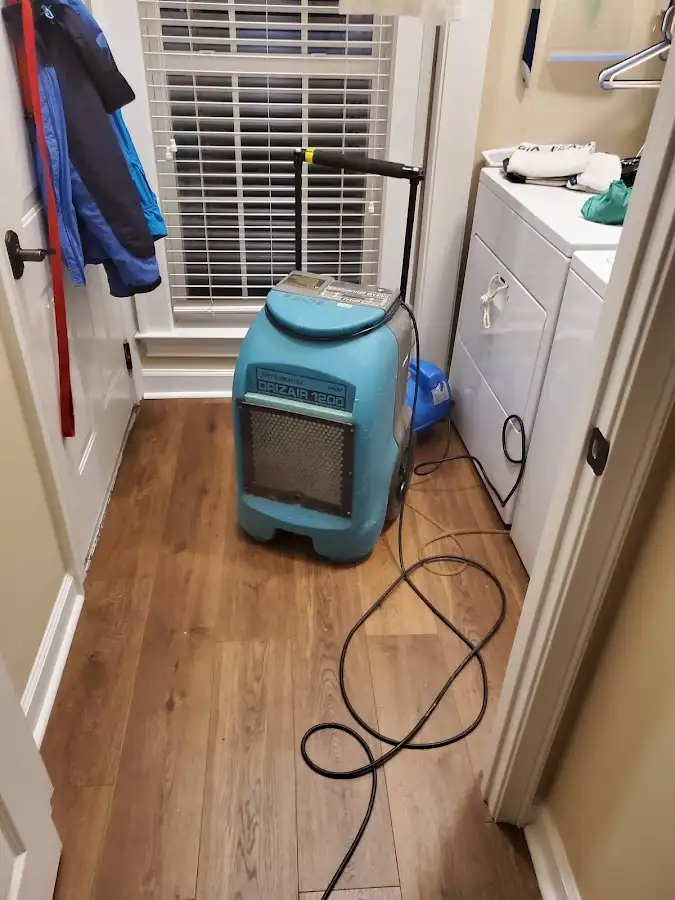 Commercial dehumidifier deployed for Flood Damage Cleanup in East Hampton