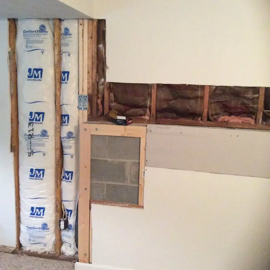 Wall insulation replacement during Contents Cleaning & Restoration in East Hampton